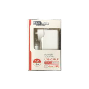 KingLink Power Adapter Dual USB+ Cable micro USB